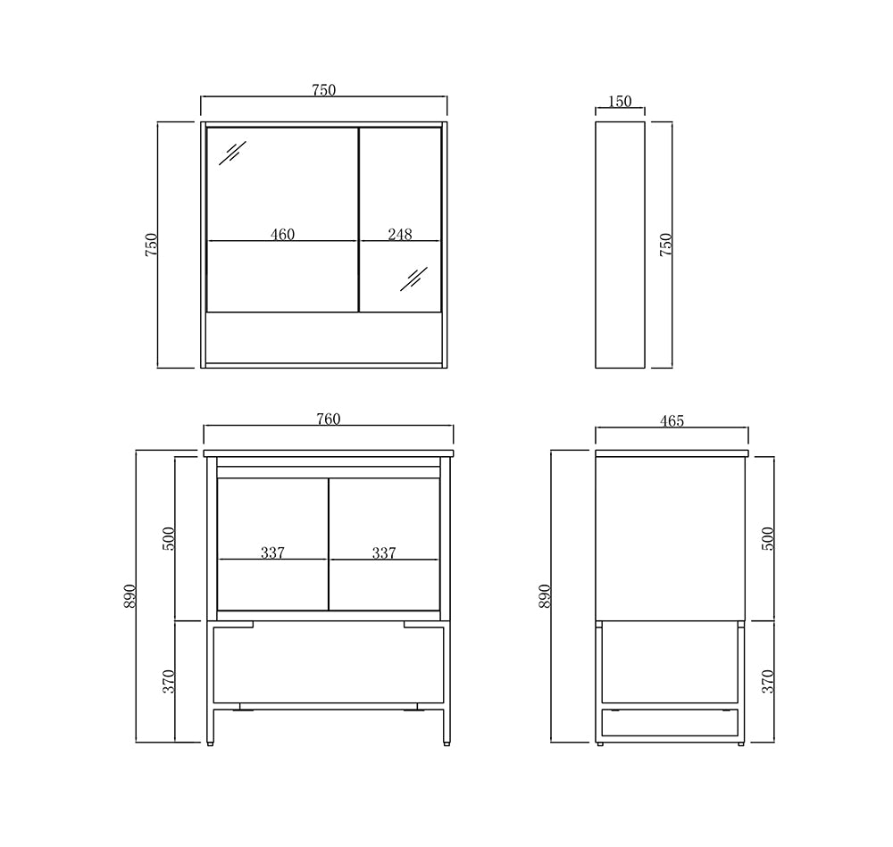 Versilia 750 Vanity and Shaver Set
