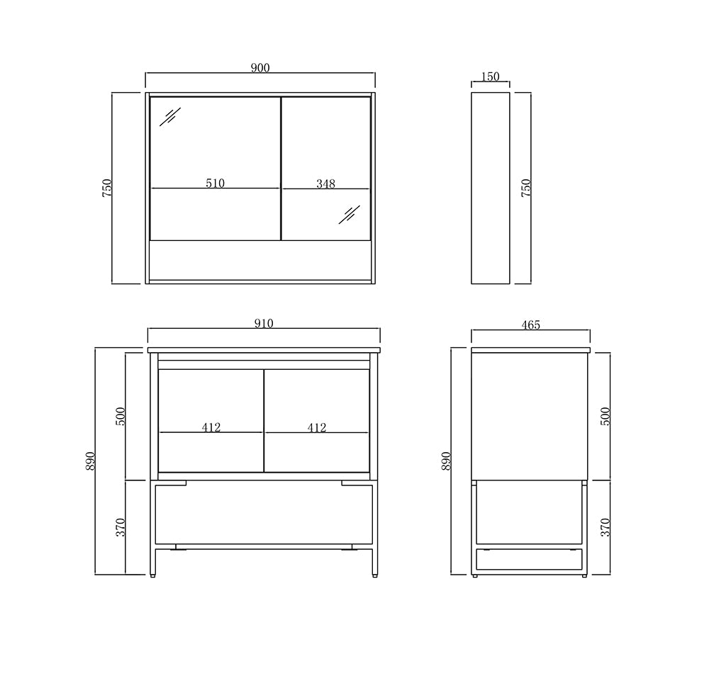 Versilia 900 Vanity and Shaver Set