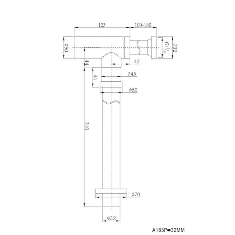 Bottle Trap 32/40 Basin Waste