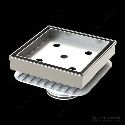 Grate 316 Stainless Steel TILE INSERT 50/80/100mm Square with Mega Flange