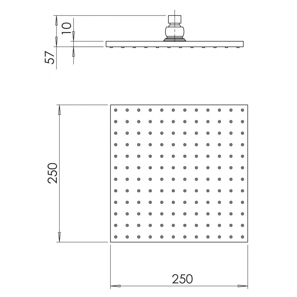 LEXI Shower Rose Only 250mm Square LE 5002-00