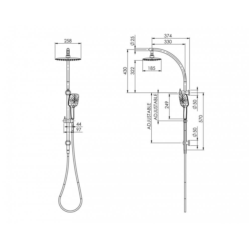 Rush Twin Shower RU6530-00 Chrome