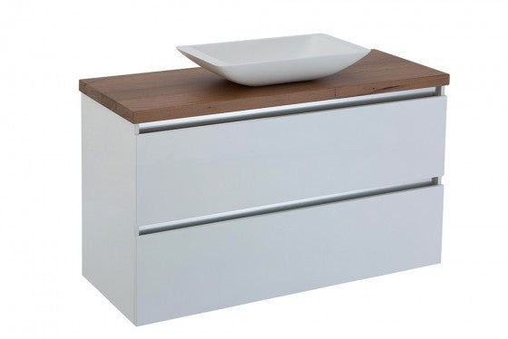 QUIN 1200 Vanity 2 DRAWER, Wall Hung, Timber Top, Counter Basin