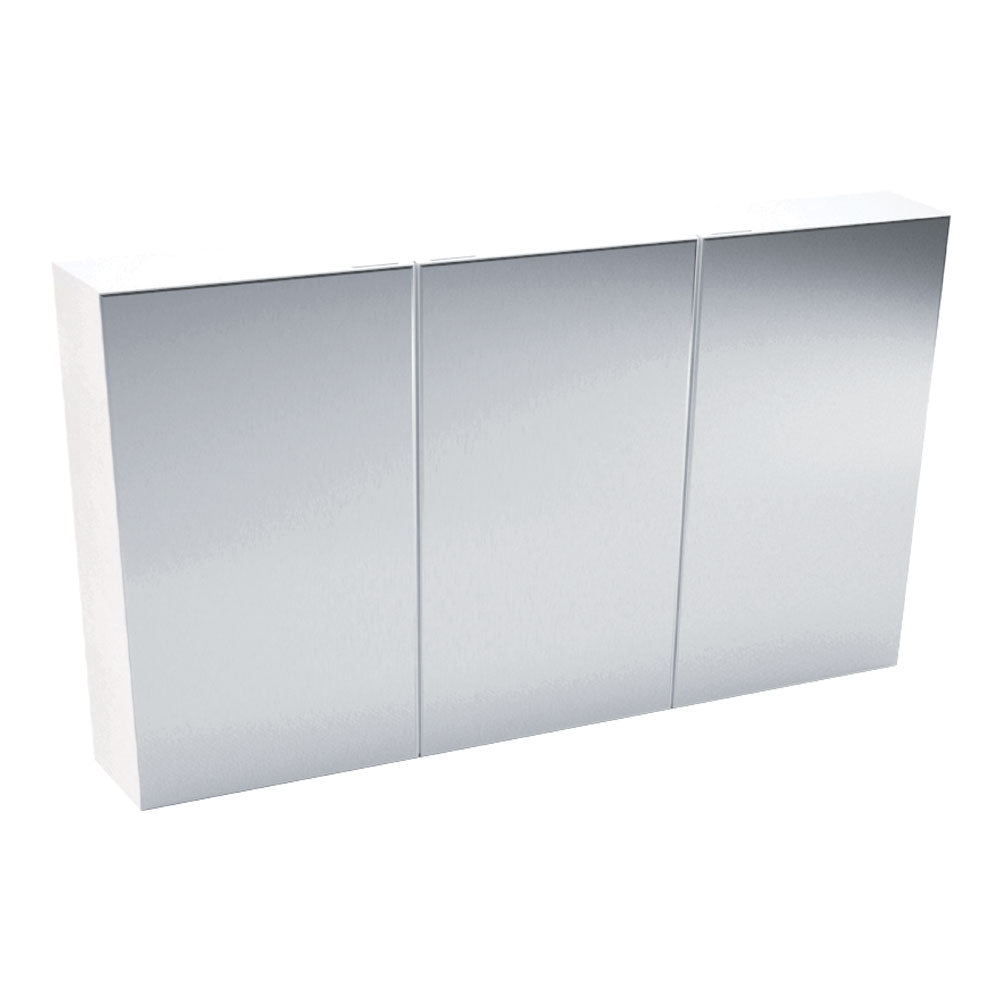 PENCIL EDGE 1200 Solid Shelves Mirrored Shaving Cabinet, Soft Close