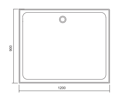 PRELUDE Shower Base 1200 X 900 X 80H mm, 4 Tile Bead Rectangular