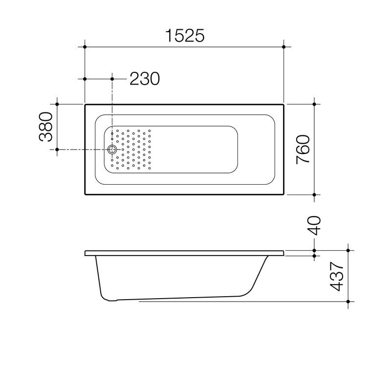 VIVAS 1525 BATH or SHOWER BATH - White