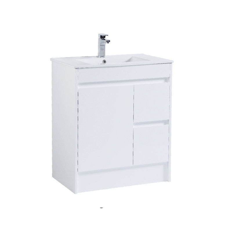 750 PVC Waterproof Vanity, White Gloss, Slimline Ceramic top