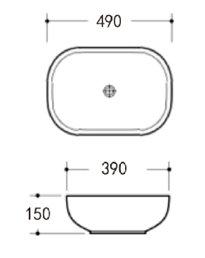 Above Counter Kusso BLACK 490 Basin
