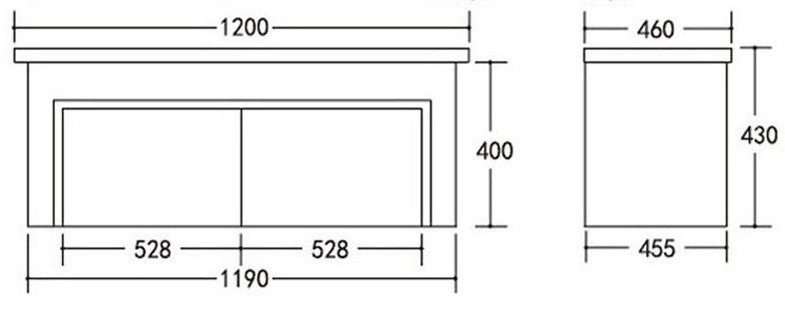 PETRA 1200 BLACK STRIPE All Drawer PVC Wall Hung  Vanity, Slimline Ceramic Top