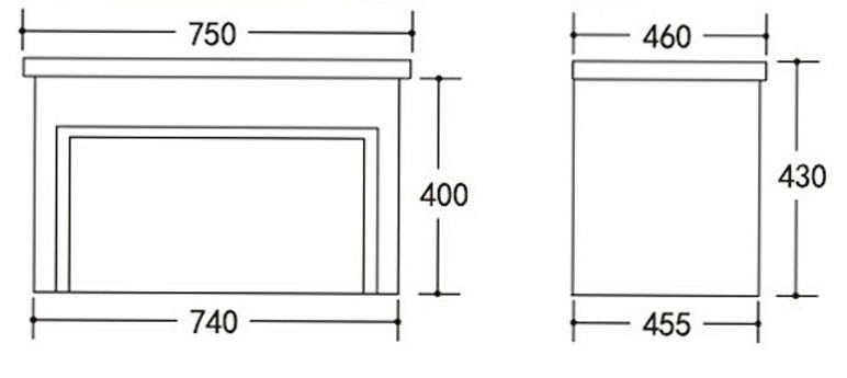 750 BLACK STRIPE All Drawer PVC Wall Hung Black Trim Vanity, Slimline Ceramic Top