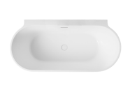 AURORA 1500 Back-to-Wall Freestanding Bath - MATTE WHITE