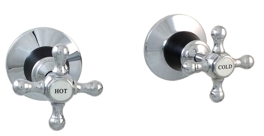 PASADENA BLACK Wall Top Assembly (Pair) - Black & Chrome