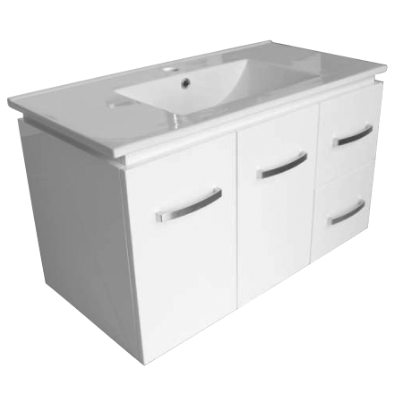 900 Wall hung Chia Vanity, Slimline Ceramic Top