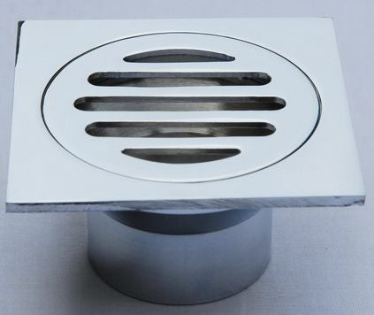 80mm X 50mm Square GRATE FOR PVC Chrome