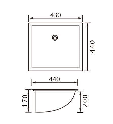 Undermount Cuba 440 Square Basin