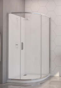 Floriano Shower System Screen, Base & Wall CURVED 957 x 957 x 2000H mm