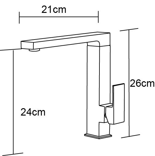 Quadra Linear Square Sink Swivel Mixer