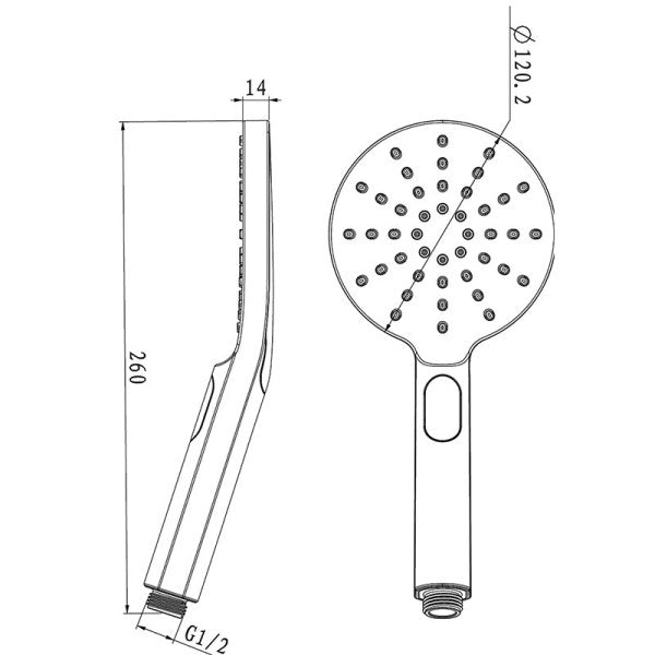 Railshower NORI ROUND 3 Function Matte Black