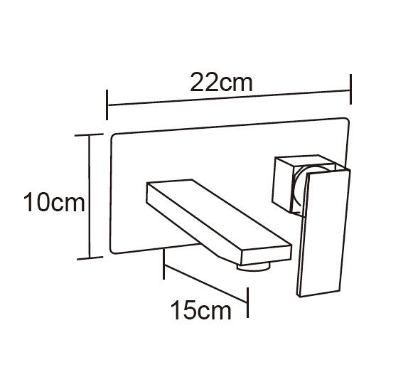 Quadra Square Wall Basin/ Bath Mixer & Aerated Spout