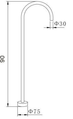 Elle Floor Mounted Gooseneck Bath Spout