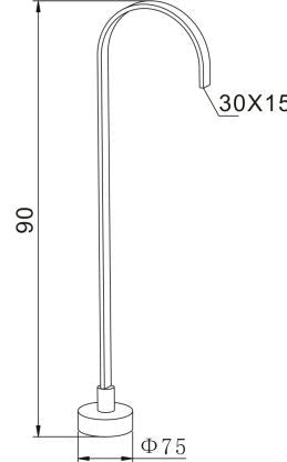 Quadra Floor Mounted Gooseneck Bath Spout