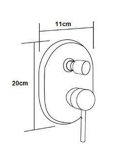 ELLE Wall Mixer with Diverter & Pin Handle