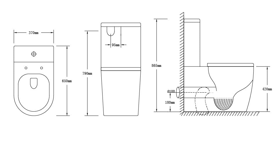BACK TO WALL TORNEDO FLUSH KDK 026 S & P trap, Quick release soft close seat