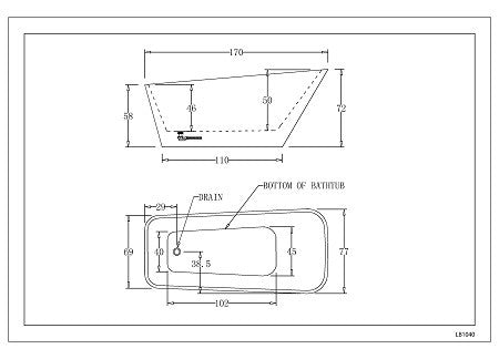 KONTI 1700 Slimline Freestanding Luxury Bath