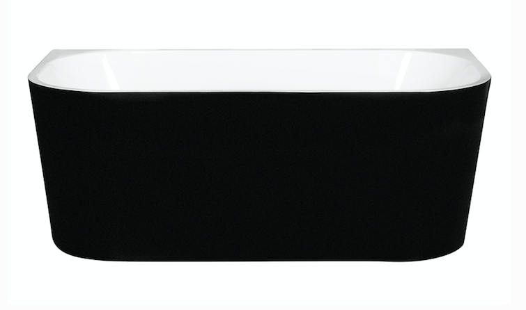 KAI  1500 Back-to-Wall Freestanding Bath - BLACK