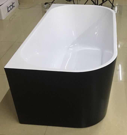 KAI  1500 Back-to-Wall Freestanding Bath - BLACK