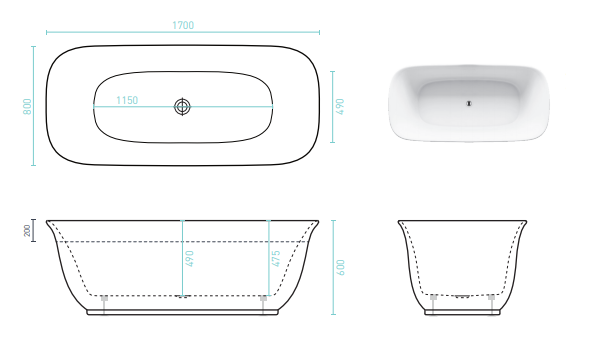 LOLA 1700 Freestanding Bath Luxury Bath