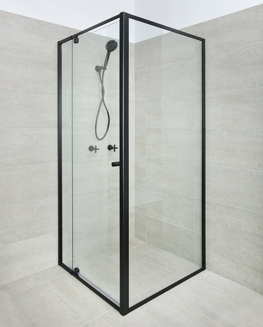 BLACK Framed Shower Screen & Return: Adjustable 1000 x 1000 Ready to Go!!