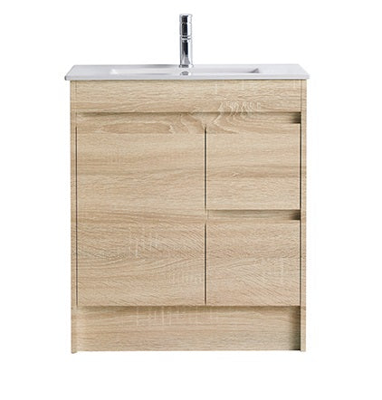 BRONTI 750 OAK Vanity, Kickboard, Slimline Ceramic top