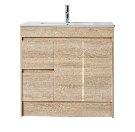 BRONTI 900 OAK Vanity, Kickboard, Slimline Ceramic top