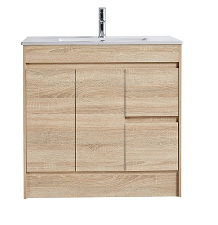 BRONTI 900 OAK Vanity, Kickboard, Slimline Ceramic top