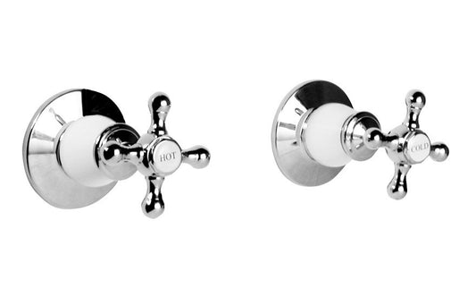 PASADENA Wall Top Assembly (Pair) - White & Chrome