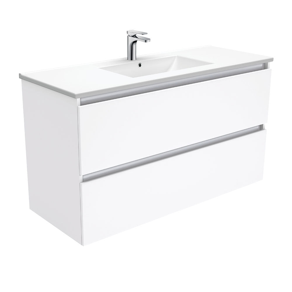 QUIN 1200 WALL HUNG ALL DRAWER Vanity, Slimline Ceramic Top