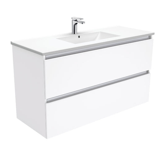 QUIN 1200 WALL HUNG ALL DRAWER Vanity, Slimline Ceramic Top
