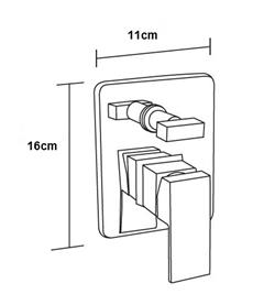 Quadra Linear Square Wall/ Shower Mixer with Diverter