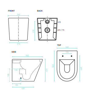 Wall Face RENEE Rimless Geberit In-Wall Cistern Toilet, Soft close seat