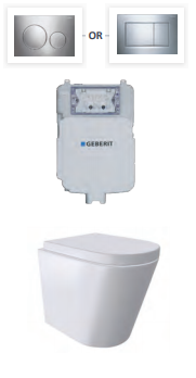 Wall Face RENEE Rimless Geberit In-Wall Cistern Toilet, Soft close seat