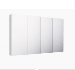 PVC 1500mm PENCIL EDGE, GLASS SHELVES Mirror Shaving Cabinet, Soft Close,
