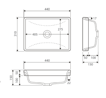 Semi- Inset Low Profile Sara Basin