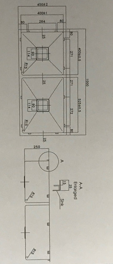 Double Bowl 1 & 3/4 1000 Under/Over/Flush Mount Stainless Steel Sink