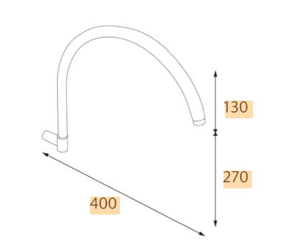 Shower Arm GOOSENECK  SWIVEL Wall Mounted Round 400mm Reach