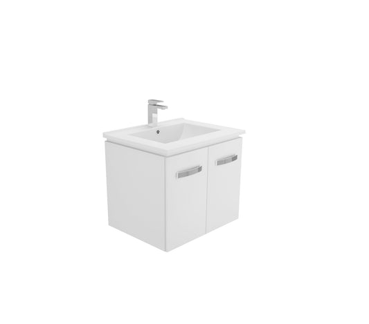 600 Wall Hung Quadra Vanity, Slimline Ceramic Top