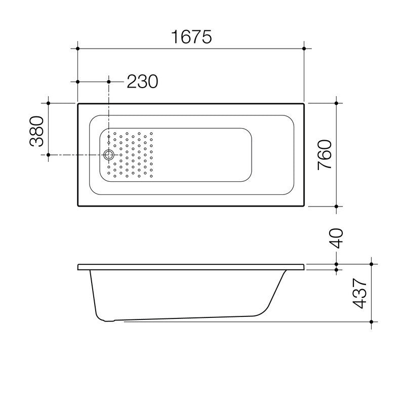 VIVAS 1675 BATH or SHOWER BATH - White