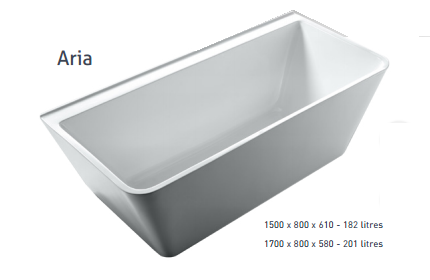 ARIA 1500 Back-to-Wall Slimline Freestanding Bath