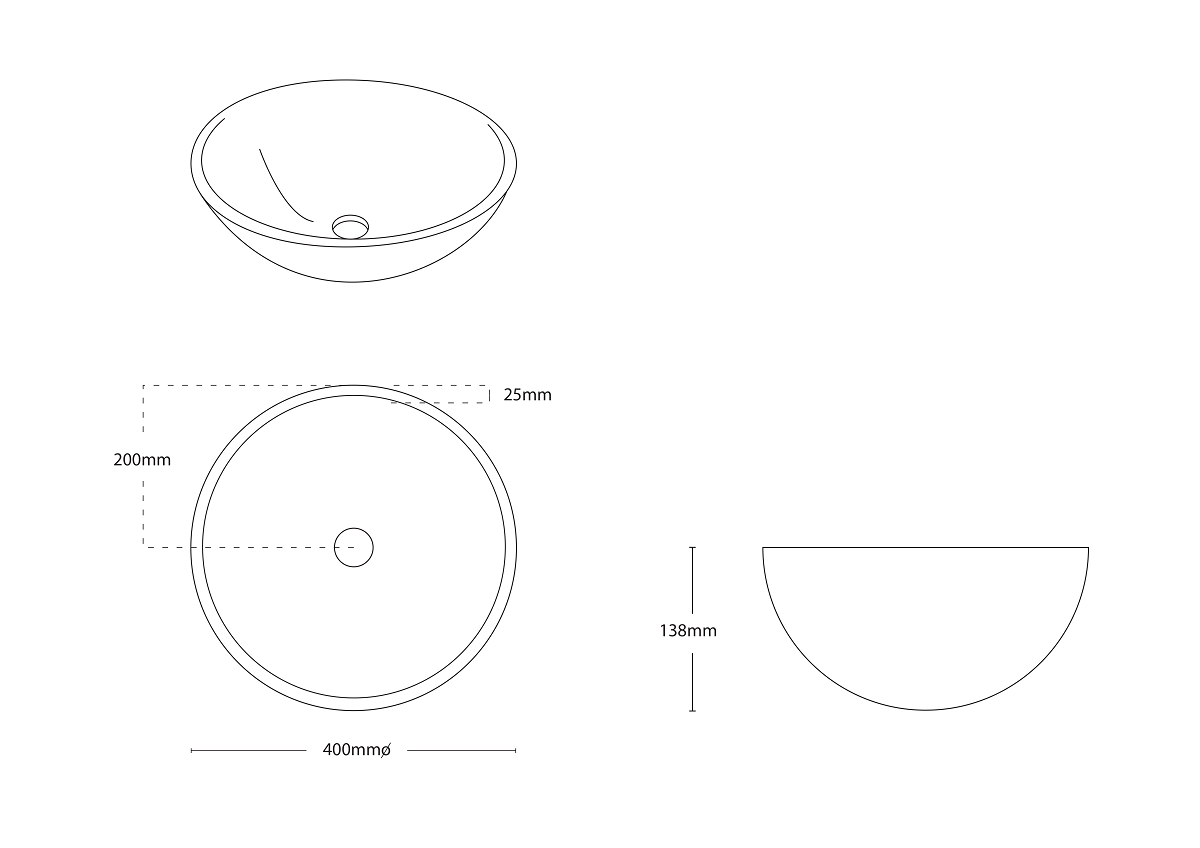 Above Counter Designer BAMBOO 400 Basin