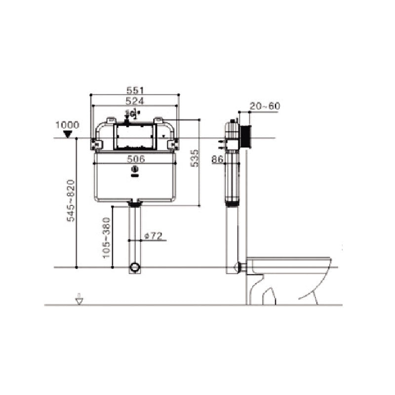 INWALL Cistern Unframed (Wall Faced Floor Pans)